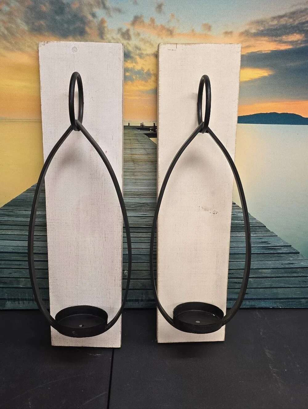 Hobby Lobby Black Metal Teardrop Hanging Candle Sconces